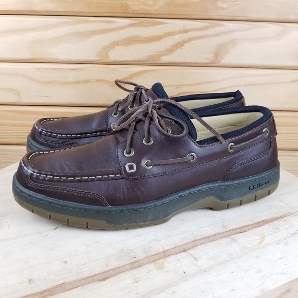 L.L. Bean Shoes Ll Bean Brown Leather Boat Deck Shoes Loafers Moc
